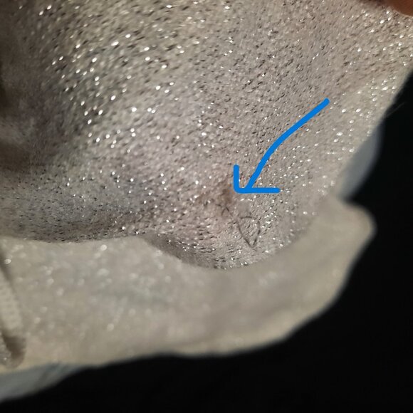 NWT Banana Republic Metallic White Silver Sweater Top Shimmer Back Cut Out XL - Picture 12 of 12